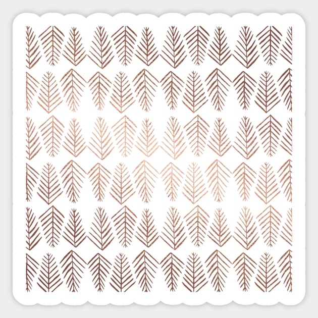 Pine trees pattern  - copper Sticker by wackapacka